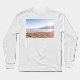 Sunshine Glowing Over Mountains and Skaha Lake Long Sleeve T-Shirt